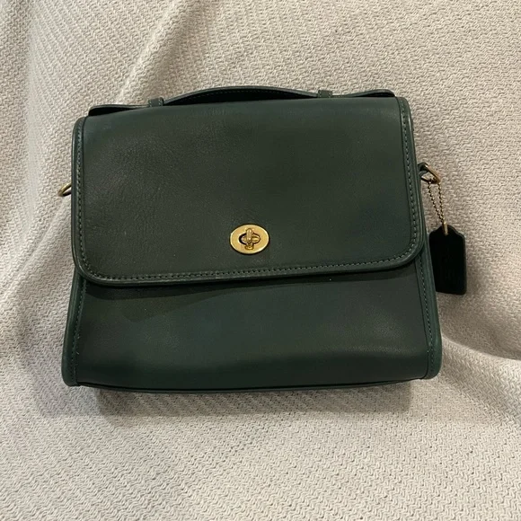 Coach | Bags | Vintage Coach Court Bag 987 Green | Poshmark